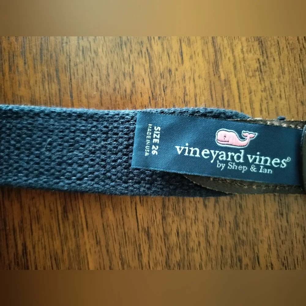 Vineyard Vines Boys Blue Whale Leather Belt